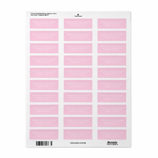 Borstkanker bewustwording maand roze wit adres etiket (Full Sheet)