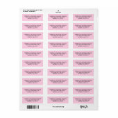 Borstkanker bewustwording maand roze zwart adres etiket (Full Sheet)