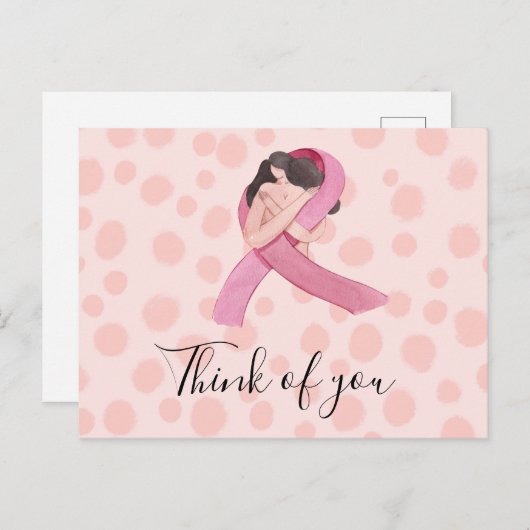 Borstkanker Bewustwording Roze lint denkt aan u Briefkaart (Voorkant / Achterkant)