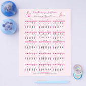 Borstkanker Bewustzijn 15-maanden lintkalender Flyer (Enkel)