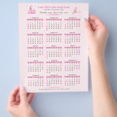Borstkanker Bewustzijn 15-maanden lintkalender Flyer (Hand)