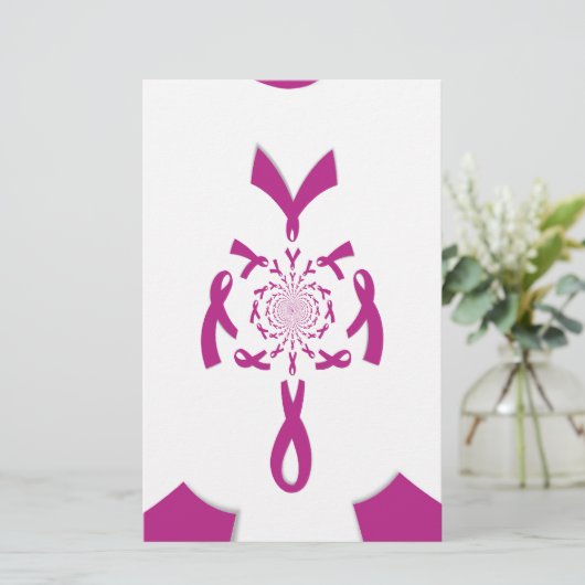 Borstkanker Bewustzijn Art Print Briefpapier (Staand voorkant)