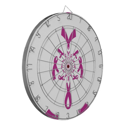 Borstkanker Bewustzijn Art Print Dartbord (Voorkant Links)