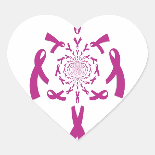 Borstkanker Bewustzijn Art Print Hart Sticker (Voorkant)