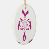 Borstkanker Bewustzijn Art Print Keramisch Ornament (Rechts)