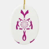 Borstkanker Bewustzijn Art Print Keramisch Ornament (Voorkant)