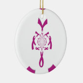 Borstkanker Bewustzijn Art Print Keramisch Ornament (Rechts)