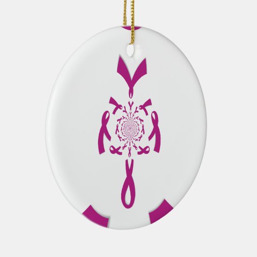 Borstkanker Bewustzijn Art Print Keramisch Ornament (Rechts)