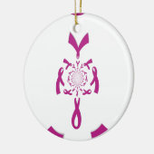 Borstkanker Bewustzijn Art Print Keramisch Ornament (Links)