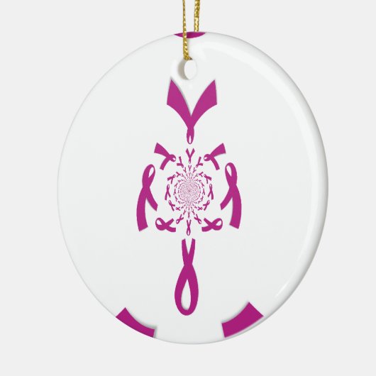 Borstkanker Bewustzijn Art Print Keramisch Ornament (Links)