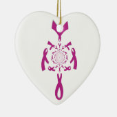 Borstkanker Bewustzijn Art Print Keramisch Ornament (Rechts)