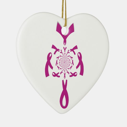 Borstkanker Bewustzijn Art Print Keramisch Ornament (Rechts)