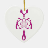 Borstkanker Bewustzijn Art Print Keramisch Ornament (Voorkant)