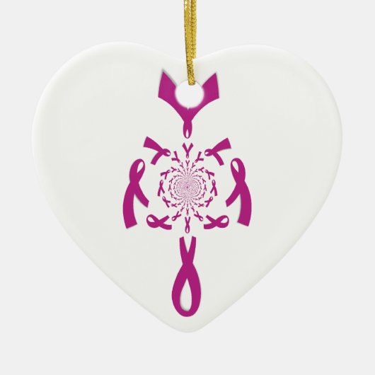 Borstkanker Bewustzijn Art Print Keramisch Ornament (Voorkant)