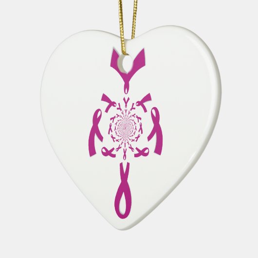 Borstkanker Bewustzijn Art Print Keramisch Ornament (Links)