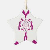 Borstkanker Bewustzijn Art Print Keramisch Ornament (Rechts)