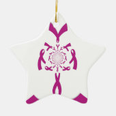 Borstkanker Bewustzijn Art Print Keramisch Ornament (Voorkant)