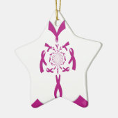 Borstkanker Bewustzijn Art Print Keramisch Ornament (Links)