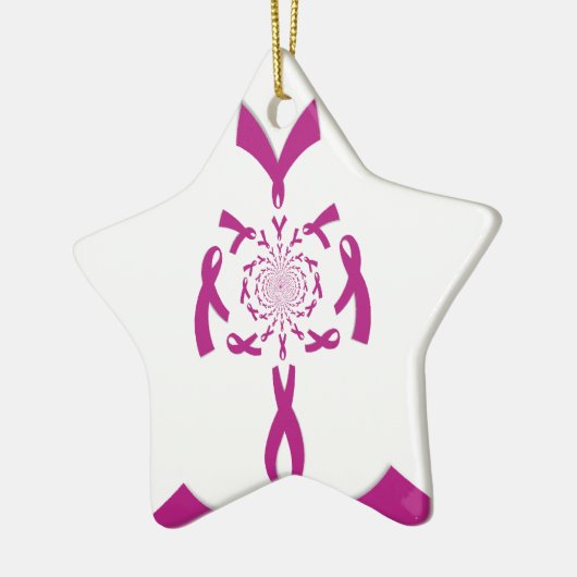 Borstkanker Bewustzijn Art Print Keramisch Ornament (Links)