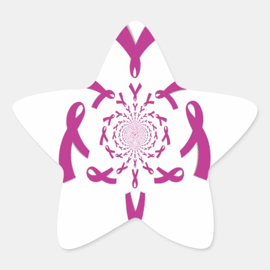 Borstkanker Bewustzijn Art Print Ster Sticker (Voorkant)