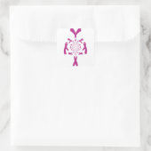 Borstkanker Bewustzijn Art Print Vierkante Sticker (Tas)