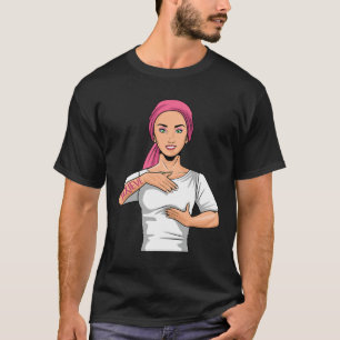 Borstkanker Bewustzijn ASL Amerikaanse Gebarentaal T-shirt