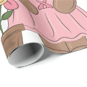 Borstkanker Bewustzijn Beer in roze jurk Cadeaupapier (Rol Hoek)