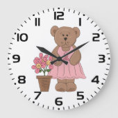 Borstkanker Bewustzijn Beer in roze jurk Grote Klok (Voorkant)