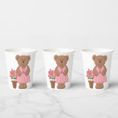 Borstkanker Bewustzijn Beer in roze jurk Papieren Bekers