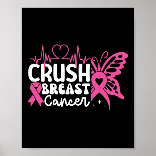 Borstkanker Bewustzijn Bling Pink Ribbon 2 Poster (Voorkant)
