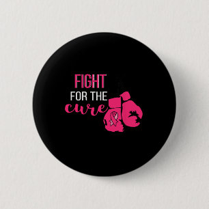 Borstkanker Bewustzijn Bokshandschoenen Roze Lint Ronde Button 5,7 Cm
