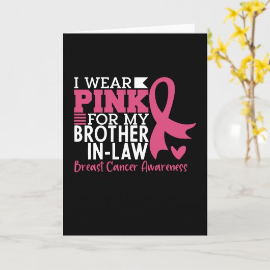 Borstkanker Bewustzijn Broeder-in-Law Support Kaart (Gele Bloem)