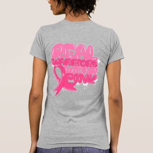 Borstkanker bewustzijn Bubble Letters T-shirt (Achterkant)