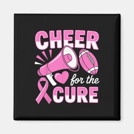 Borstkanker Bewustzijn Cheer voor de Cure Voetbal Magneet (Voorkant)