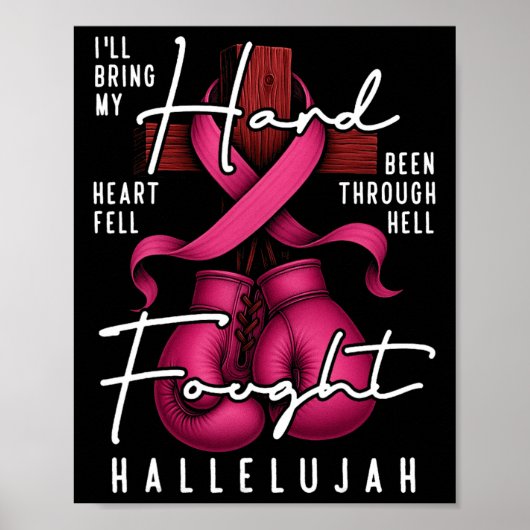 Borstkanker Bewustzijn Christelijke Hard Fought Ha Poster (Voorkant)