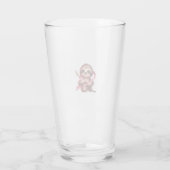 Borstkanker Bewustzijn Cute Sloth Roze Lint Ani Glas (Achterkant)