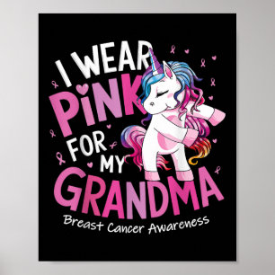 Borstkanker Bewustzijn Draag Roze Oma Kinder Bab Poster
