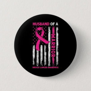 Borstkanker bewustzijn echtgenoot van een krijger ronde button 5,7 cm