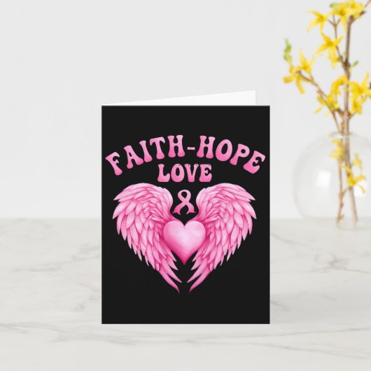 Borstkanker Bewustzijn Faith-Hope Ribbon Fight HE Kaart (Gele Bloem)
