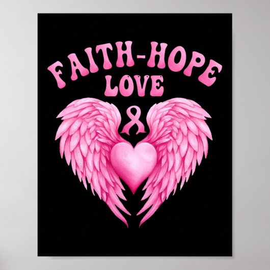 Borstkanker Bewustzijn Faith-Hope Ribbon Fight HE Poster (Voorkant)