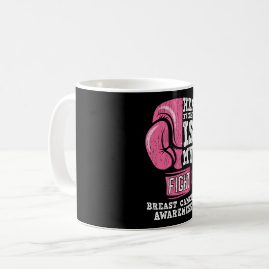 Borstkanker Bewustzijn Familie Vrienden Ondersteun Koffiemok (Voorkant links)