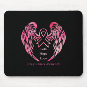Borstkanker Bewustzijn Geloof Hoop Liefde Vleugels Muismat