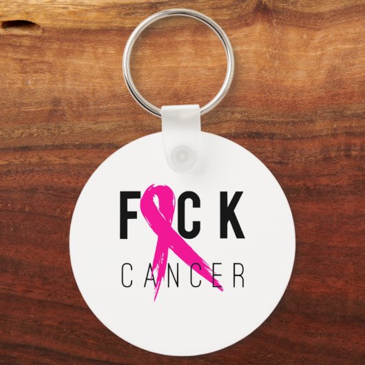 Borstkanker Bewustzijn Gift Retro Distressed 2 Sleutelhanger (Voorkant)