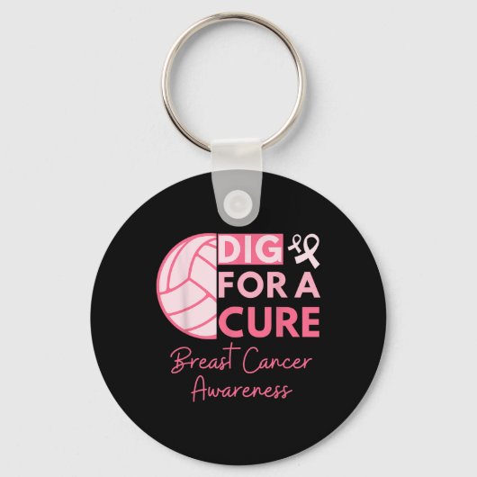 Borstkanker Bewustzijn Graaf voor een Cure Volleyb Sleutelhanger (Voorkant)