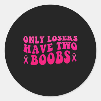 Borstkanker bewustzijn Grappige mastectomie Ronde Sticker