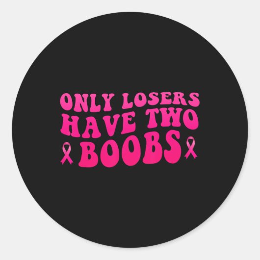 Borstkanker bewustzijn Grappige mastectomie Ronde Sticker (Voorkant)