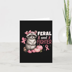 Borstkanker Bewustzijn Grappige Wasbeer Feral en F Kaart