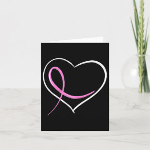 Borstkanker Bewustzijn Hart Ontwerp Met Roze Rib Kaart