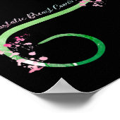 Borstkanker Bewustzijn Hartgeschenken Poster (Hoek)