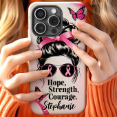 Borstkanker Bewustzijn Hoop Kracht Moed Case-Mate iPhone Case